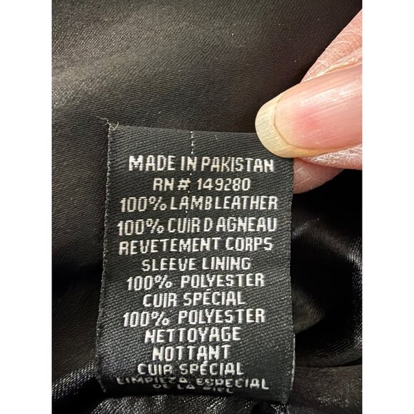 NWT Nordstrom Black Leather Moto Jacket With Quilted Detailing For Women - Picture 6 of 16